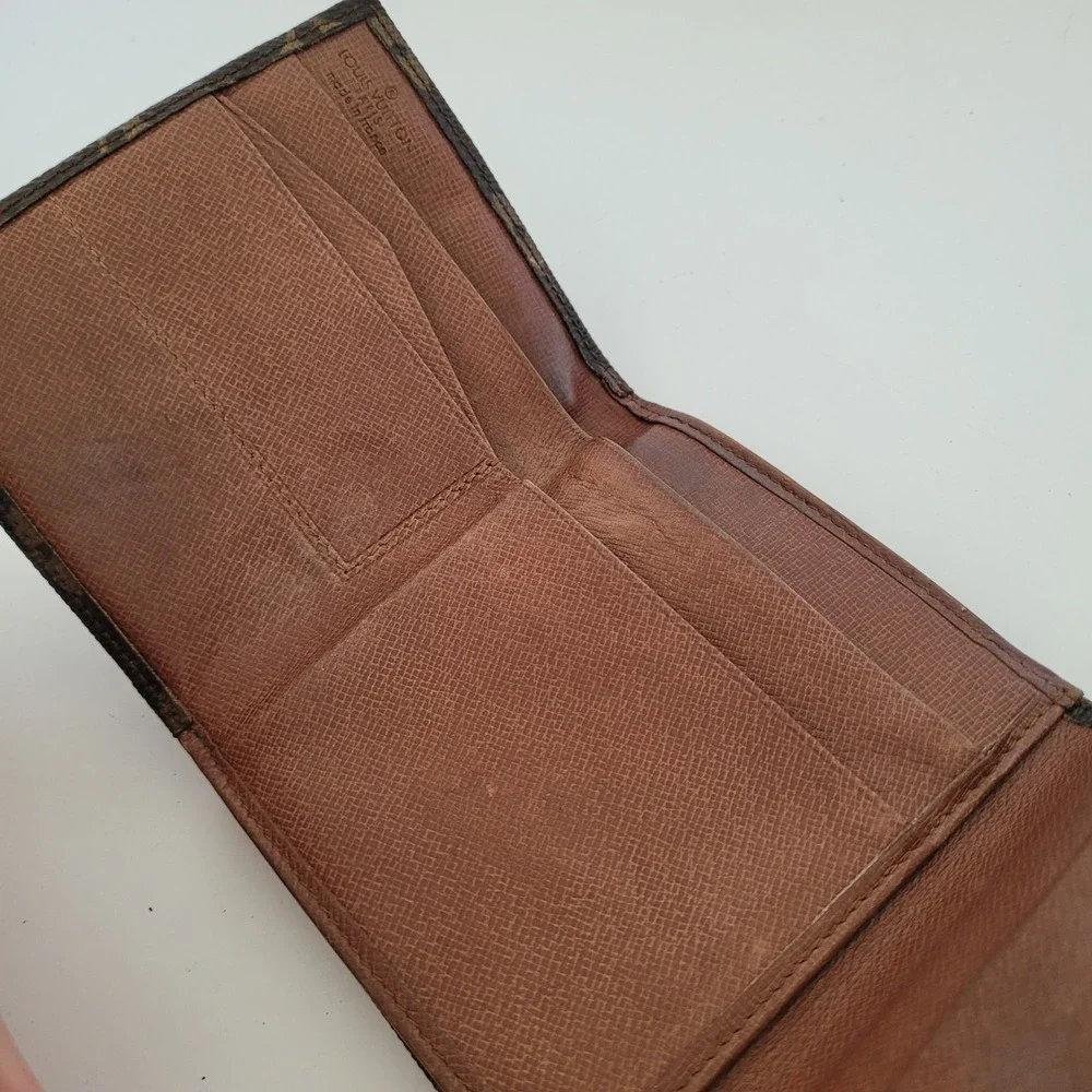 Louis Vuitton Monogram Canvas Elise Trifold Wallet Brown M61654 Vintage Men Wome